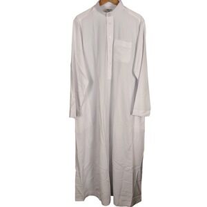 Drosh Ajlan & Bros White Thobe Men 59 XX XX Traditional Arabic Robe Kandura NEW